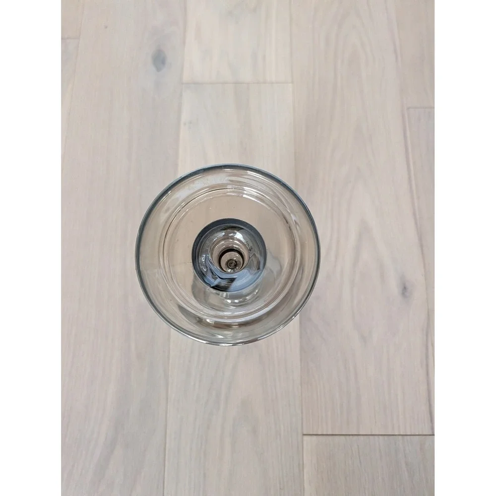 Smoky Gray Glass Pillar Candle Holder | Modern Vintage Decor